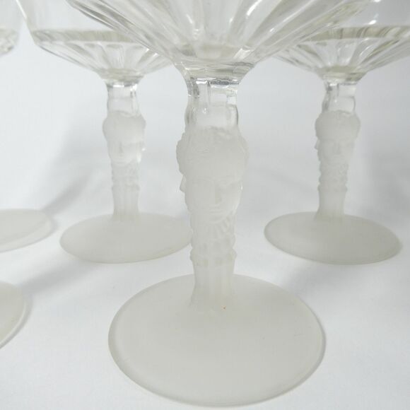 Duncan & Miller Three Faces - Set of 7 Footed Sherbet Glasses 4.75" EAPG MMA - Picture 3 of 11